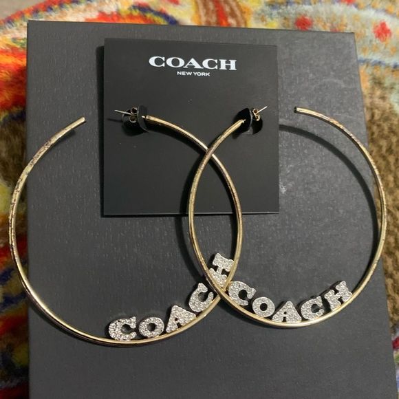 COACH SIGNATURE JENNIFER LOPAZ LARGE HOOPS NEW - Picture 1 of 6